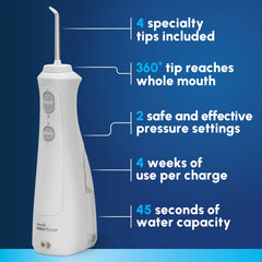 Cordless Pearl Water Flosser + FREE TheraBreath Healthy Gums Oral Rinse!